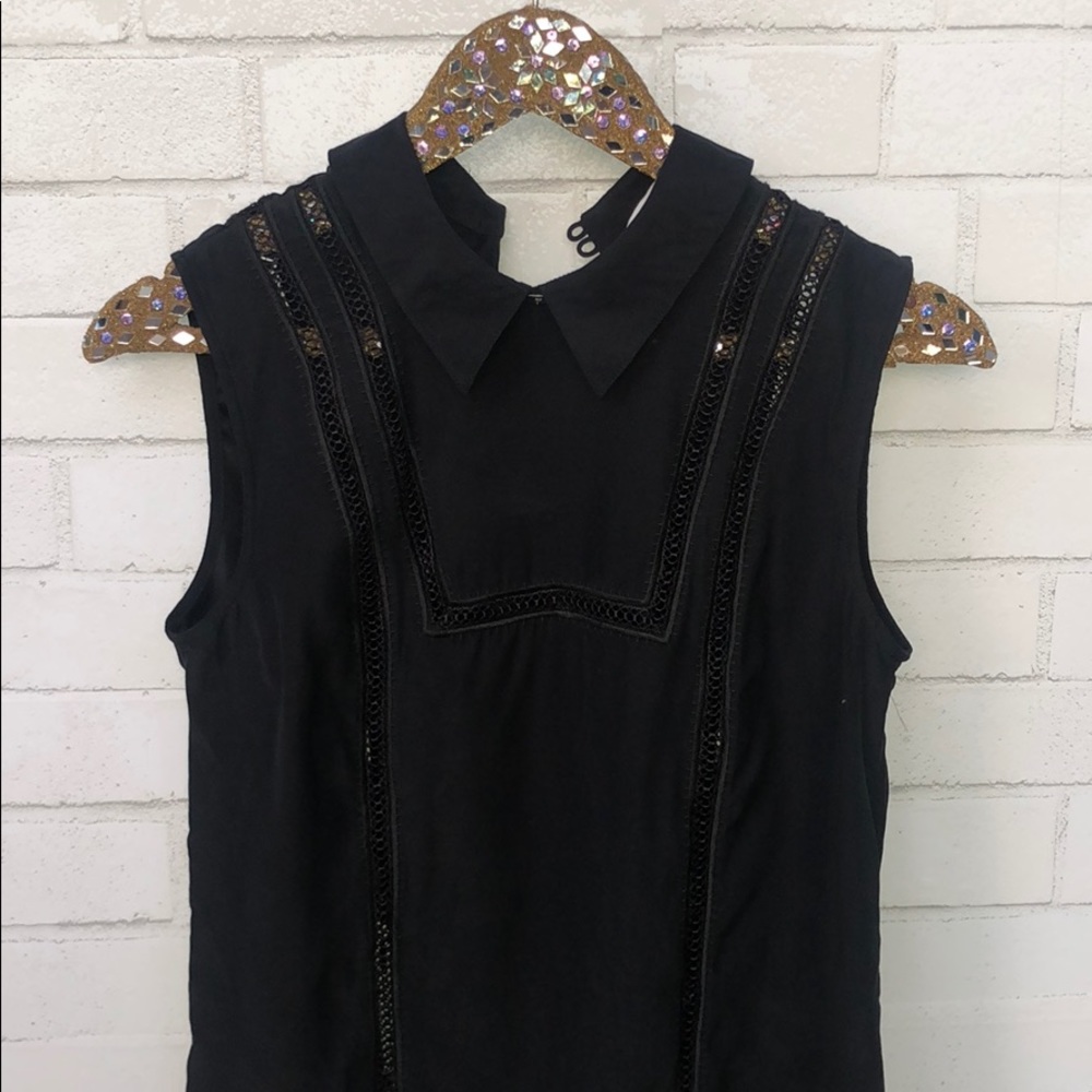 VERONICA BEARD BLACK SILK BLOUSE SIZE 0